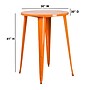 Flash Furniture Philip Commercial Grade Round Metal Indoor-Outdoor Bar Height Table, Orange (CH5109040OR)~#|#~sp137394206_sc7