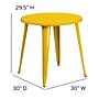Flash Furniture Jeffrey Commercial Grade Round Metal Indoor-Outdoor Table, Yellow (CH5109029YL)~#|#~sp137394331_sc7