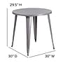 Flash Furniture Jeffrey Commercial Grade Round Metal Indoor-Outdoor Table, Silver (CH5109029SIL)~#|#~sp137394483_sc7