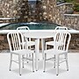 Flash Furniture Chad Indoor-Outdoor 30" Round Table Set with 4 Vertical Slat Back Chairs, White (CH519TH418VWH)~#|#~sp137394618_sc7