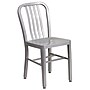 Flash Furniture Chad Indoor-Outdoor 30" Round Table Set with 4 Vertical Slat Back Chairs, Silver (CH519TH418VSIL)~#|#~sp137394659_sc7