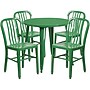 Flash Furniture Chad Indoor-Outdoor 30" Round Table Set with 4 Vertical Slat Back Chairs, Green (CH519TH418VGN)~#|#~sp137394667_sc7