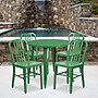 Flash Furniture Chad Indoor-Outdoor 30" Round Table Set with 4 Vertical Slat Back Chairs, Green (CH519TH418VGN)~#|#~sp137394668_sc7