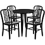 Flash Furniture Chad Indoor-Outdoor 30" Round Table Set with 4 Vertical Slat Back Chairs, Black (CH519TH418VBK)~#|#~sp137394680_sc7