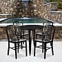 Flash Furniture Chad Indoor-Outdoor 30" Round Table Set with 4 Vertical Slat Back Chairs, Black (CH519TH418VBK)~#|#~sp137394683_sc7