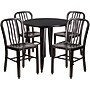 Flash Furniture Chad Indoor-Outdoor 30" Round Table Set with 4 Vertical Slat Back Chairs, Black-Antique Gold (CH519TH418VBQ)~#|#~sp137394685_sc7