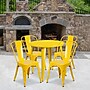 Flash Furniture Dalton Indoor-Outdoor 30" Round Table Set with 4 Cafe Chairs, Yellow (CH519TH418CYL)~#|#~sp137394688_sc7