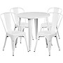 Flash Furniture Dalton Indoor-Outdoor 30" Round Table Set with 4 Cafe Chairs, White (CH519TH418CWH)~#|#~sp137394694_sc7