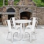 Flash Furniture Dalton Indoor-Outdoor 30" Round Table Set with 4 Cafe Chairs, White (CH519TH418CWH)~#|#~sp137394695_sc7