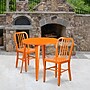 Flash Furniture Craig Indoor-Outdoor 30" Round Table Set with 2 Vertical Slat Back Chairs, Orange (CH519TH218VOR)~#|#~sp137394772_sc7