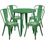 Flash Furniture Dalton Indoor-Outdoor 30" Round Table Set with 4 Cafe Chairs, Green (CH519TH418CGN)~#|#~sp137394830_sc7
