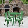 Flash Furniture Dalton Indoor-Outdoor 30" Round Table Set with 4 Cafe Chairs, Green (CH519TH418CGN)~#|#~sp137394831_sc7