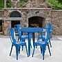Flash Furniture Dalton Indoor-Outdoor 30" Round Table Set with 4 Cafe Chairs, Blue (CH519TH418CBL)~#|#~sp137394836_sc7