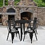 Flash Furniture Dalton Indoor-Outdoor 30" Round Table Set with 4 Cafe Chairs, Black (CH519TH418CBK)~#|#~sp137394845_sc7