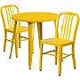 Flash Furniture Craig Indoor-Outdoor 30" Round Table Set with 2 Vertical Slat Back Chairs, Yellow (CH519TH218VYL)~#|#~sp137394855_sc7