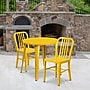 Flash Furniture Craig Indoor-Outdoor 30" Round Table Set with 2 Vertical Slat Back Chairs, Yellow (CH519TH218VYL)~#|#~sp137394856_sc7