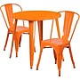 Flash Furniture Baker Indoor-Outdoor 30" Round Table Set with 2 Cafe Chairs, Orange (CH519TH218COR)~#|#~sp137394876_sc7