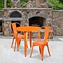 Flash Furniture Baker Indoor-Outdoor 30" Round Table Set with 2 Cafe Chairs, Orange (CH519TH218COR)~#|#~sp137394877_sc7