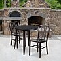 Flash Furniture Craig Indoor-Outdoor 30" Round Table Set with 2 Vertical Slat Back Chairs, Black-Antique Gold (CH519TH218VBQ)~#|#~sp137394897_sc7