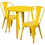 Flash Furniture Baker Indoor-Outdoor 30" Round Table Set with 2 Cafe Chairs, Yellow (CH519TH218CYL)~#|#~sp137394900_sc7