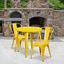 Flash Furniture Baker Indoor-Outdoor 30" Round Table Set with 2 Cafe Chairs, Yellow (CH519TH218CYL)~#|#~sp137394901_sc7