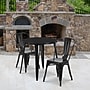 Flash Furniture Baker Indoor-Outdoor 30" Round Table Set with 2 Cafe Chairs, Black (CH519TH218CBK)~#|#~sp137394940_sc7