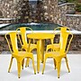 Flash Furniture Chauncey Indoor-Outdoor 24" Round Table Set with 4 Cafe Chairs, Yellow (CH518TH418CYL)~#|#~sp137395152_sc7