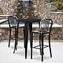 Flash Furniture Brad Indoor-Outdoor 30" Round Bar Table Set with 2 Vertical Slat Back Stools, Black (CH519BH230VBK)~#|#~sp137395161_sc7
