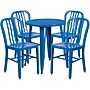 Flash Furniture Thomas Indoor-Outdoor 24" Round Table Set with 4 Vertical Slat Back Chairs, Blue (CH518TH418VBL)~#|#~sp137395189_sc7