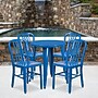 Flash Furniture Thomas Indoor-Outdoor 24" Round Table Set with 4 Vertical Slat Back Chairs, Blue (CH518TH418VBL)~#|#~sp137395190_sc7