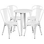 Flash Furniture Chauncey Indoor-Outdoor 24" Round Table Set with 4 Cafe Chairs, White (CH518TH418CWH)~#|#~sp137395195_sc7