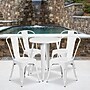 Flash Furniture Chauncey Indoor-Outdoor 24" Round Table Set with 4 Cafe Chairs, White (CH518TH418CWH)~#|#~sp137395196_sc7