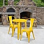 Flash Furniture Napoleon Indoor-Outdoor 24" Round Table Set with 2 Cafe Chairs, Yellow (CH518TH218CYL)~#|#~sp137395288_sc7