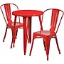 Flash Furniture Napoleon Indoor-Outdoor 24" Round Table Set with 2 Cafe Chairs, Red (CH518TH218CRED)~#|#~sp137395292_sc7