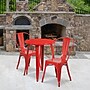 Flash Furniture Napoleon Indoor-Outdoor 24" Round Table Set with 2 Cafe Chairs, Red (CH518TH218CRED)~#|#~sp137395294_sc7