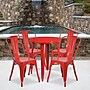 Flash Furniture Chauncey Indoor-Outdoor 24" Round Table Set with 4 Cafe Chairs, Red (CH518TH418CRED)~#|#~sp137395357_sc7