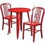 Flash Furniture Napoleon Indoor-Outdoor 24" Round Table Set with 2 Vertical Slat Back Chairs, Red (CH518TH218VRED)~#|#~sp137395361_sc7