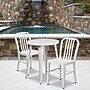 Flash Furniture Napoleon Indoor-Outdoor 24" Round Table Set with 2 Vertical Slat Back Chairs, White (CH518TH218VWH)~#|#~sp137395383_sc7