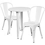 Flash Furniture Napoleon Indoor-Outdoor 24" Round Table Set with 2 Cafe Chairs, White (CH518TH218CWH)~#|#~sp137395403_sc7