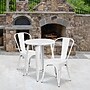 Flash Furniture Napoleon Indoor-Outdoor 24" Round Table Set with 2 Cafe Chairs, White (CH518TH218CWH)~#|#~sp137395404_sc7