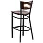 Flash Furniture HERCULES Series Traditional Metal Slat Back Restaurant Barstool, Black/Walnut Wood (XUDG6H1BWAL)~#|#~sp137395779_sc7
