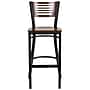 Flash Furniture HERCULES Series Traditional Metal Slat Back Restaurant Barstool, Black/Walnut Wood (XUDG6H1BWAL)~#|#~sp137395781_sc7