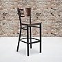 Flash Furniture HERCULES Series Traditional Metal Slat Back Restaurant Barstool, Black/Walnut Wood (XUDG6H1BWAL)~#|#~sp137395859_sc7