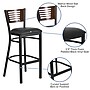 Flash Furniture HERCULES Series Traditional Metal Slat Back Restaurant Barstool, Black/Walnut Wood (XUDG6H1BWALBKV)~#|#~sp137395867_sc7