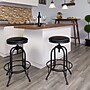 Flash Furniture Rustic LeatherSoft Swivel Barstool, Black (ETBR542230)~#|#~sp137395940_sc7