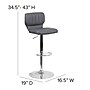 Flash Furniture Contemporary Vinyl Adjustable Height Barstool with Back, Gray (CH132330GY)~#|#~sp137396148_sc7