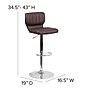 Flash Furniture Contemporary Vinyl Adjustable Height Barstool with Back, Brown (CH132330BRN)~#|#~sp137396154_sc7