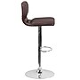 Flash Furniture Contemporary Vinyl Adjustable Height Barstool with Back, Brown (CH132330BRN)~#|#~sp137396157_sc7