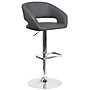 Flash Furniture Contemporary Vinyl Cut Out Back Bar Stool, Adjustable Height, Gray (CH122070GY)~#|#~sp137396190_sc7