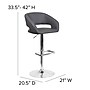 Flash Furniture Contemporary Vinyl Cut Out Back Bar Stool, Adjustable Height, Gray (CH122070GY)~#|#~sp137396250_sc7
